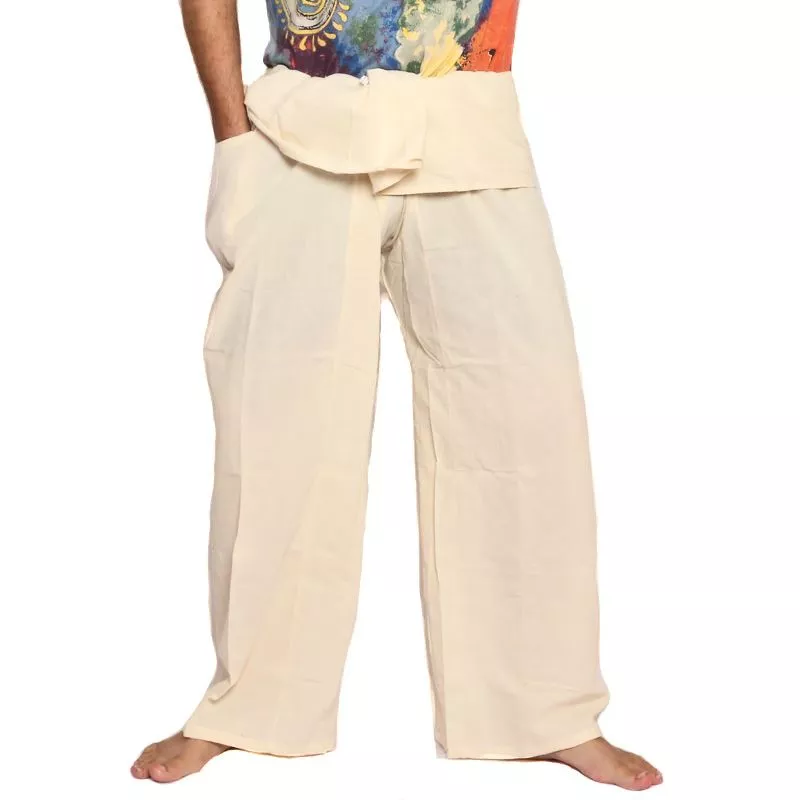 Pantalon de pêcheur - Non coloré - Pantalon de pêcheur en coton extra long
