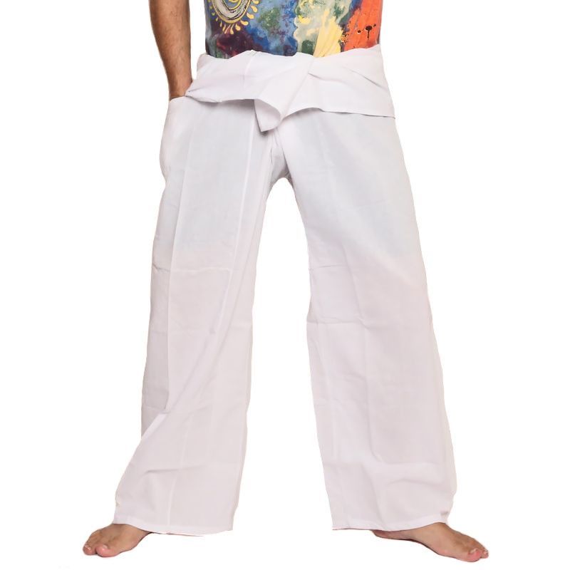 pantalon de pêcheur - blanc- extra long - coton