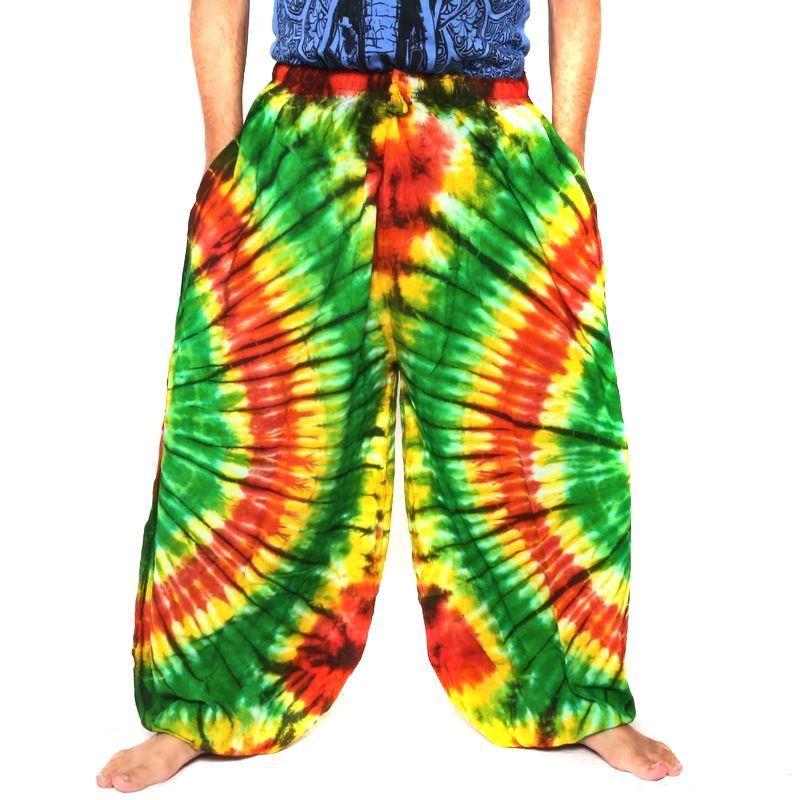 Haremshose Rayon - batik Rastafari