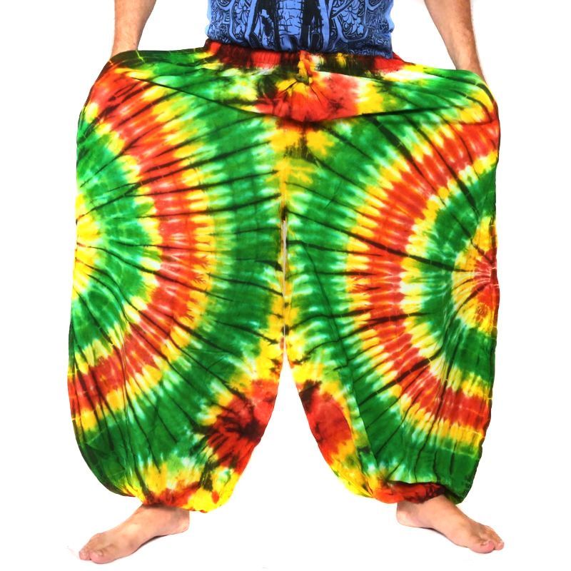 Harem pants rayon - batik Rastafari