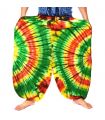 Pantalones de harén de rayón - batik Rastafari