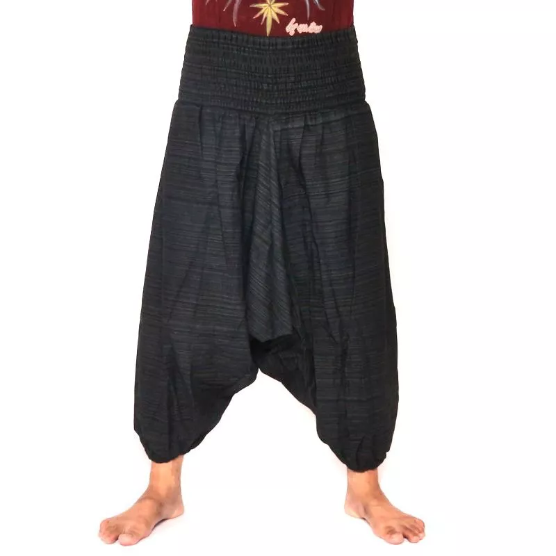 Pantalon en coton noir mélangé