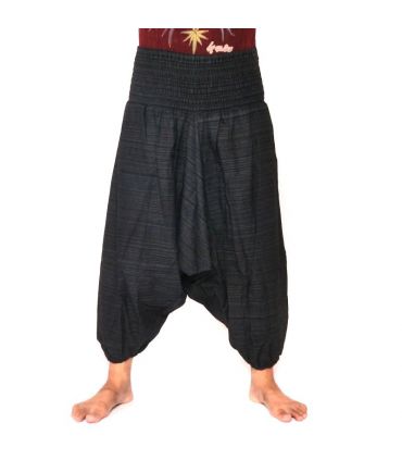 Pantalon en coton noir mélangé
