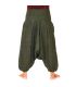 harem pants short for men and women green cotton