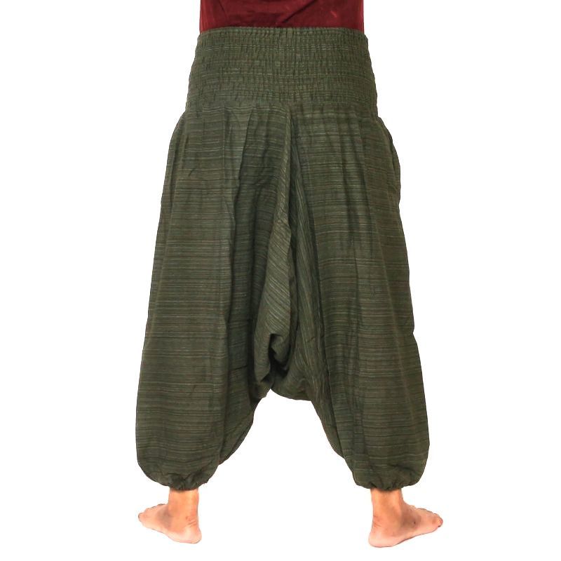 Pantalones Anchos cortos para hombres y mujeres algodón verde