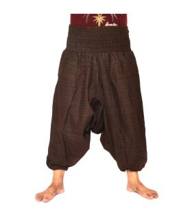 Pantalon court pour harem pantalon en coton mélangé - marron
