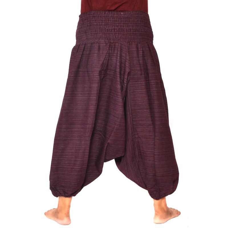 pantalon de harem court pour hommes et femmes coton violet
