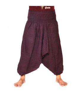 harem pants short for men and women purple cotton