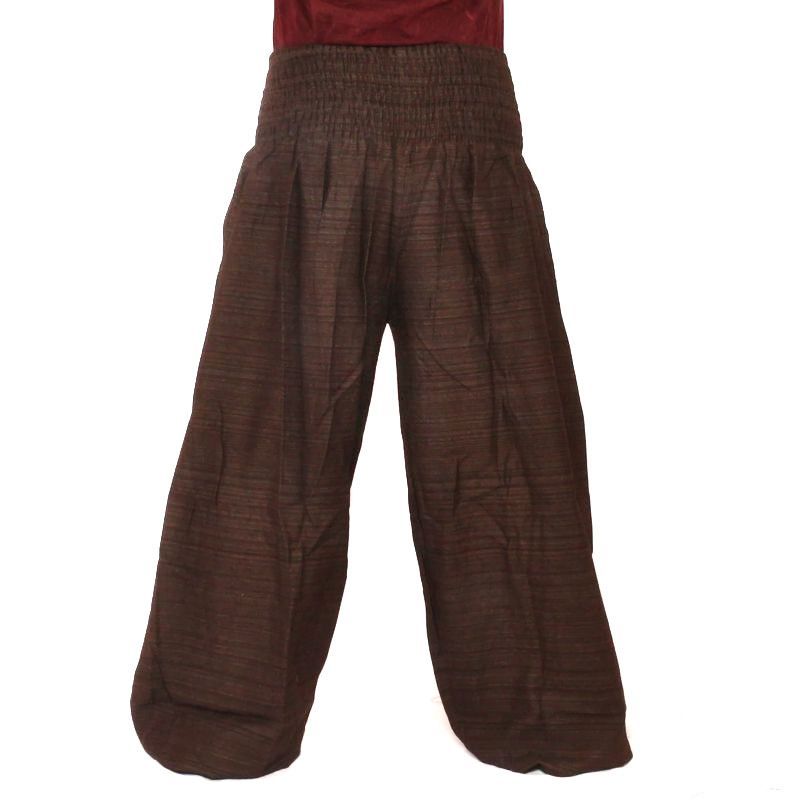 harem pants high cut dark brown