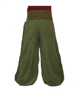 Pantalon Palazzo en coton à deux épaisseurs - vert
