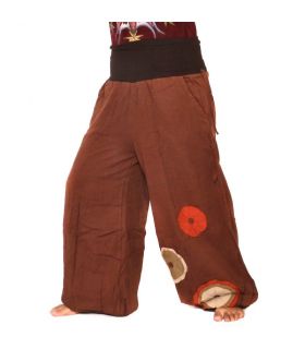 Song Chin, pantalon en coton double épaisseur - brun foncé
