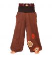 Song Chin, pantalones de algodón de doble capa - marrón oscuro
