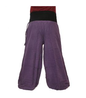 Palazzo pants cotton double layer - purple