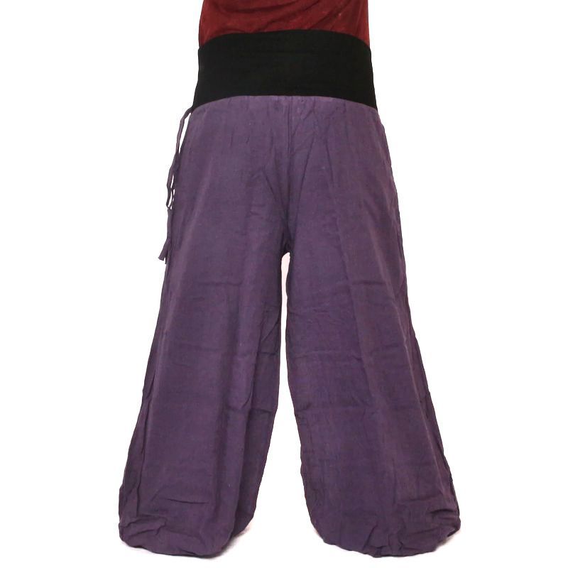 Palazzo pants cotton double layer - purple