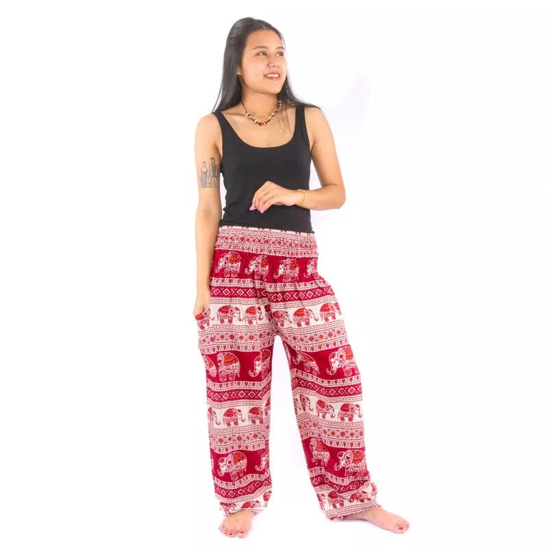 pantalon harem éléphant, noir, rouge, bleu marine, violet