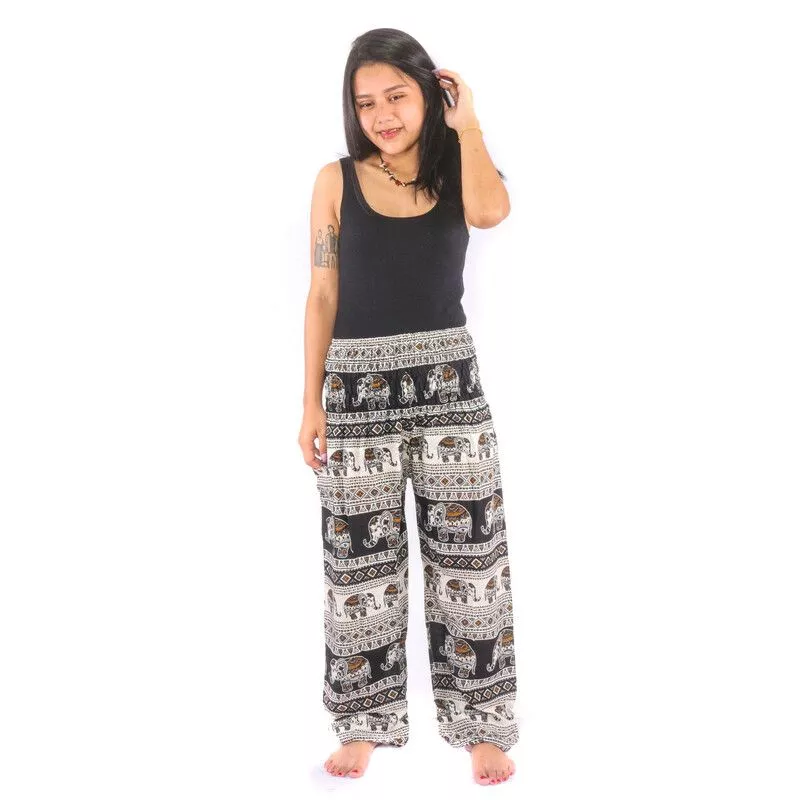 Harem pants elephant, black, red, navy blue, purple
