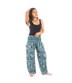 Pantalon Thai Eléphant, noir, rouge, bleu marine, vert marin