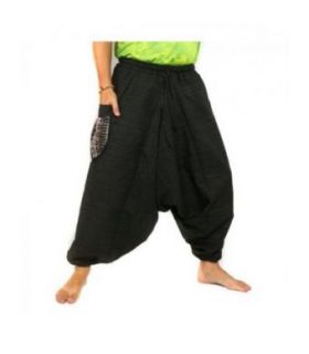Harem pants cotton plain with embroidered side pocket