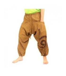 Harem pants boho chic spiral hand painted