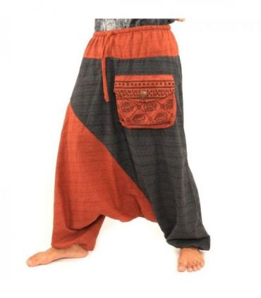 Harem pants two colors with large side pocket