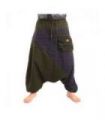 Pantalones de harén en dos tonos con un gran bolsillo lateral