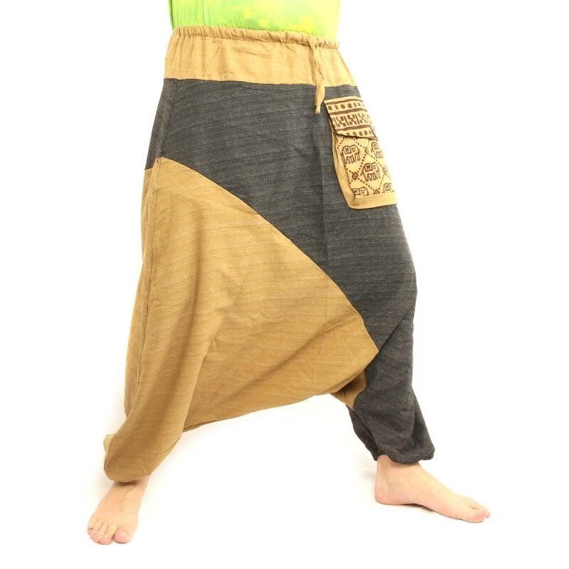 Harem pants two colors with large side pocket