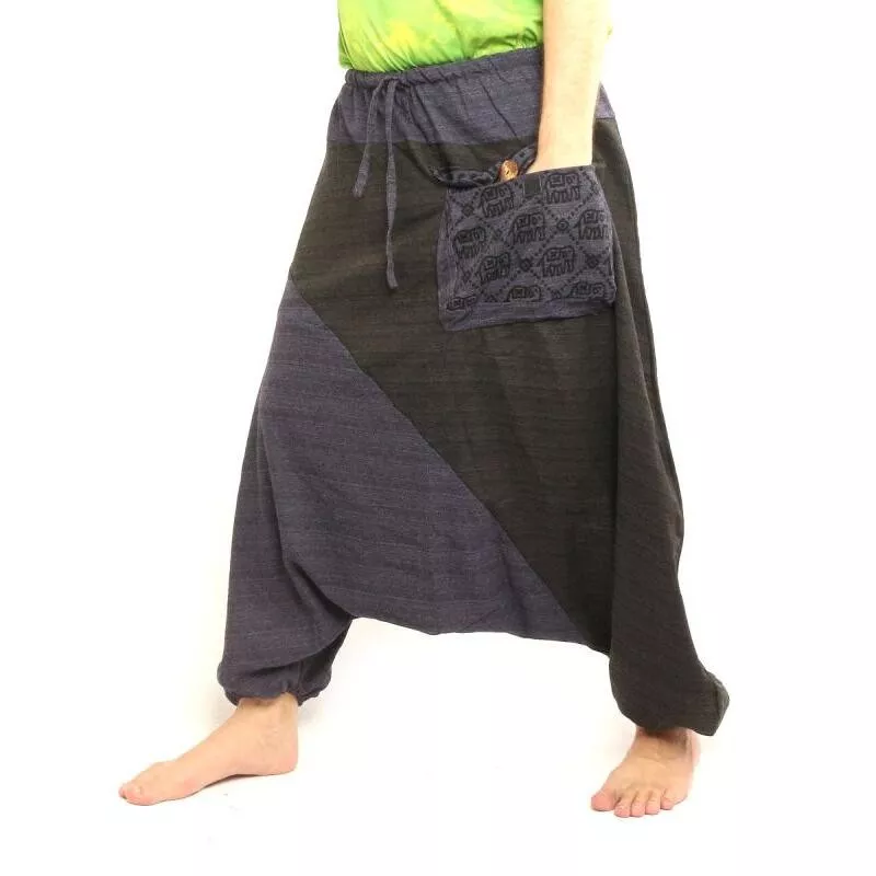 Aladinhose zweifarbig mit großer Seitentasche