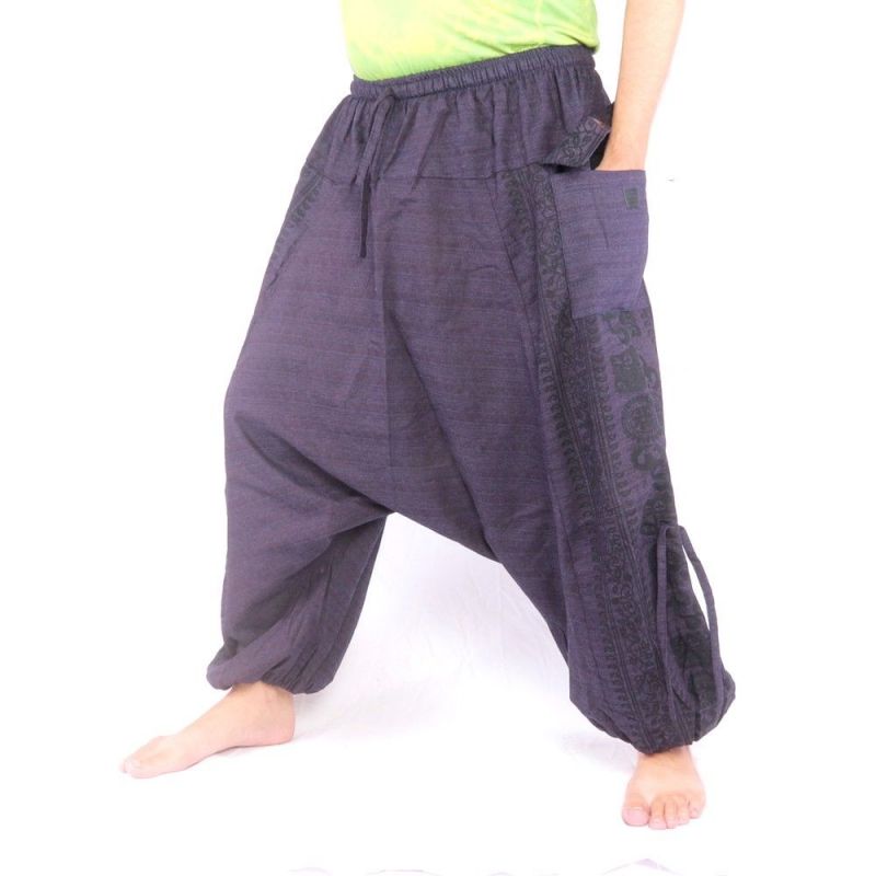 Aladin pantalon hippie avec impression Floral Design Om