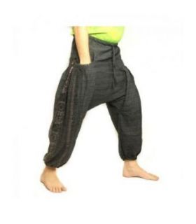 ॐ Harem pants with Sanskrit symbols cotton blend