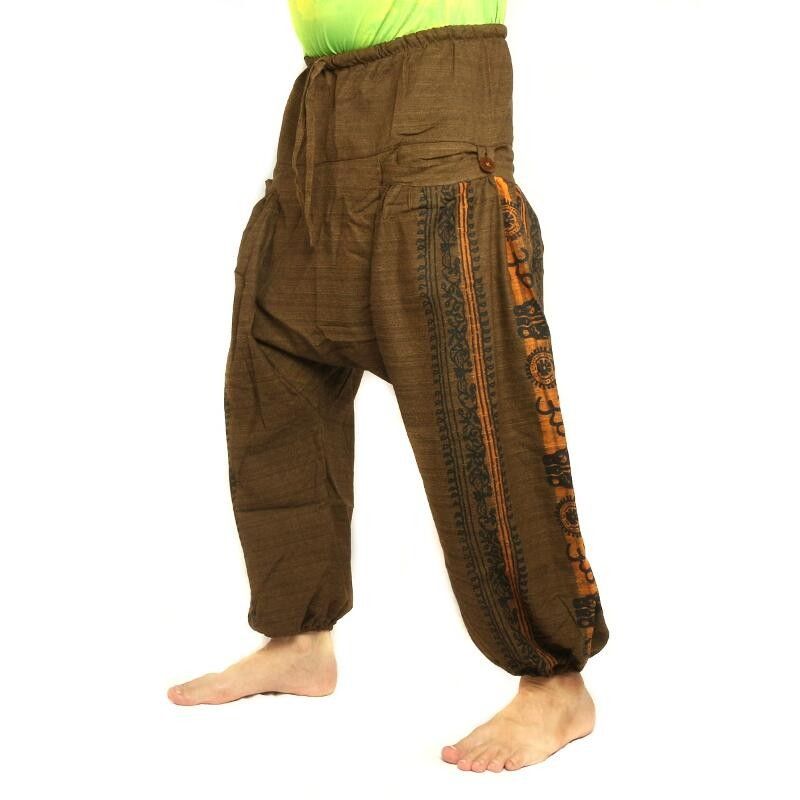 ॐ Harem pants with Sanskrit symbols cotton blend