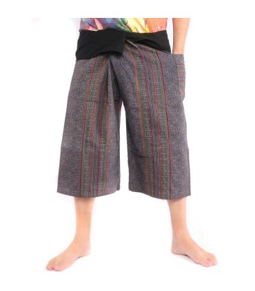 Court pantalon de pêcheur thaïlandais peint à la main "Candle Writing