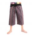 Short Thai fishing pants hand painted "Candle Writing