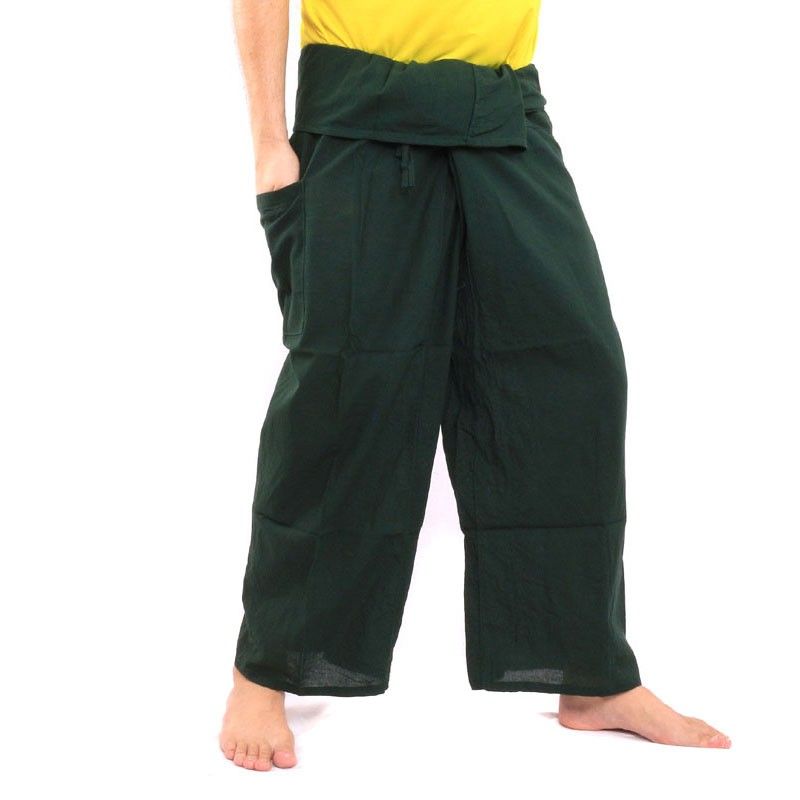 Pantalones de pescador tailandeses - pantalones envolventes de algodón