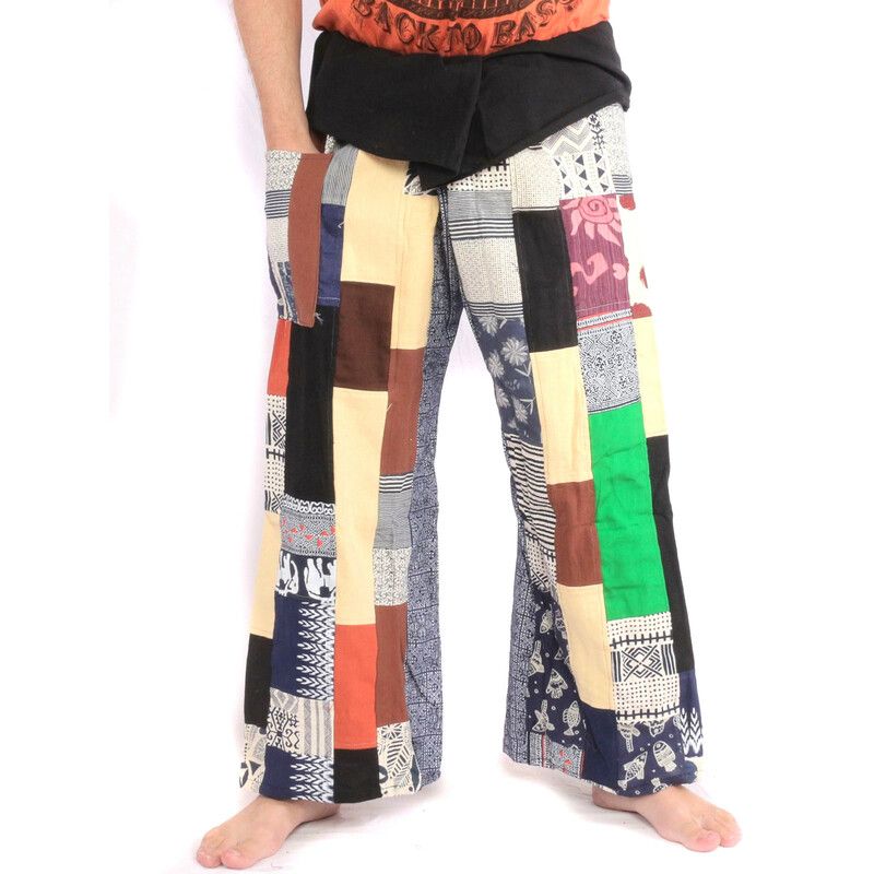 Pantalon de pêcheur thaïlandais patchwork taille L