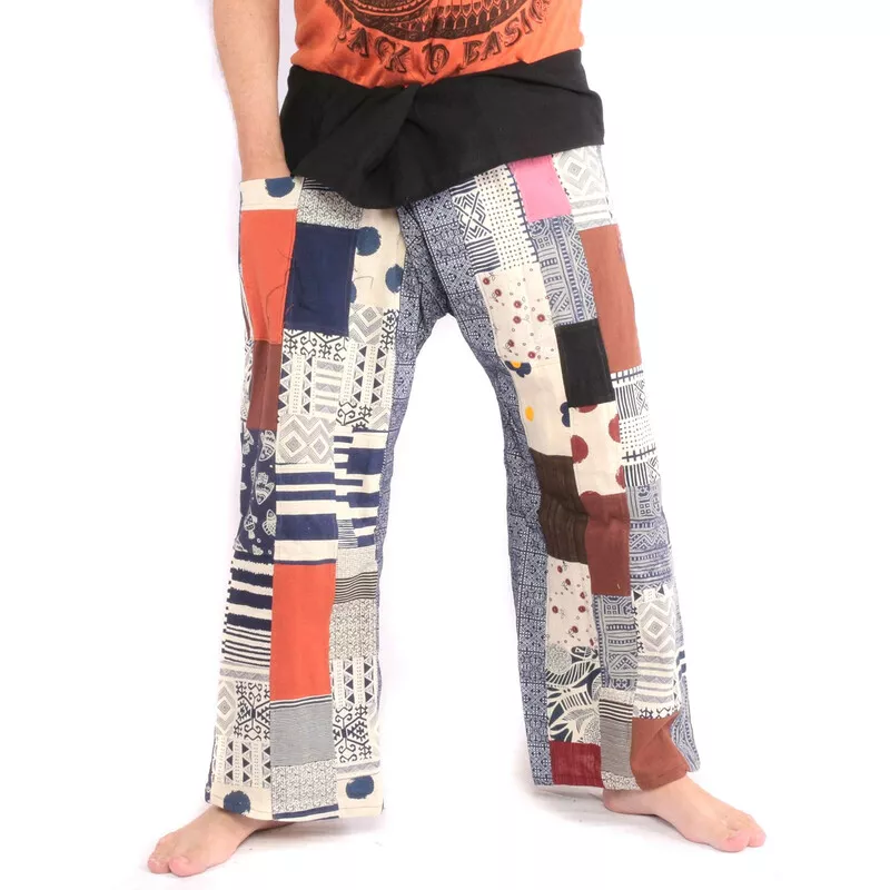 Pantalon de pêcheur thaïlandais patchwork taille L