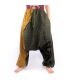 harem pants two-coloured green light brown printed with spiral