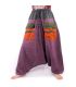 Aladinhose zweifarbig mit großen Taschen und Tunnelzug magenta schwarz Baumwolle