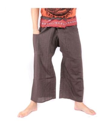 Thai fishing pants with pattern braid - cotton