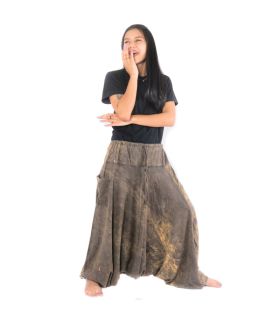 Pantalon sarouel "stone washed" (lavé à la pierre)