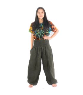 harem pants high cut green