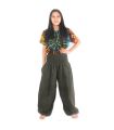 harem pants high cut green