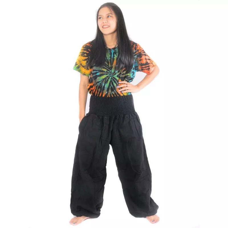 pantalon de harem coupe haute noir
