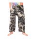 Pantalones de pescador tailandés "Mudmee" Batik negro blanco