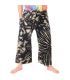 Pantalones de pescador tailandés "Mudmee" Batik negro blanco