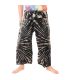 Pantalones de pescador tailandés "Mudmee" Batik negro blanco