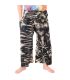 Pantalones de pescador tailandés "Mudmee" Batik negro blanco