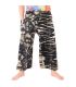 Pantalones de pescador tailandés "Mudmee" Batik negro blanco