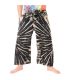 Pantalones de pescador tailandés "Mudmee" Batik negro blanco