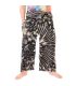 Pantalones de pescador tailandés "Mudmee" Batik negro blanco