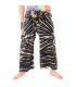 Pantalones de pescador tailandés "Mudmee" Batik negro blanco